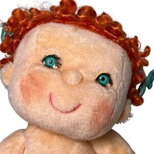 Vtg Hugga Bunch Tickles Plush Stuffed Doll 16" Red Orange Hair Green Eyes Bows